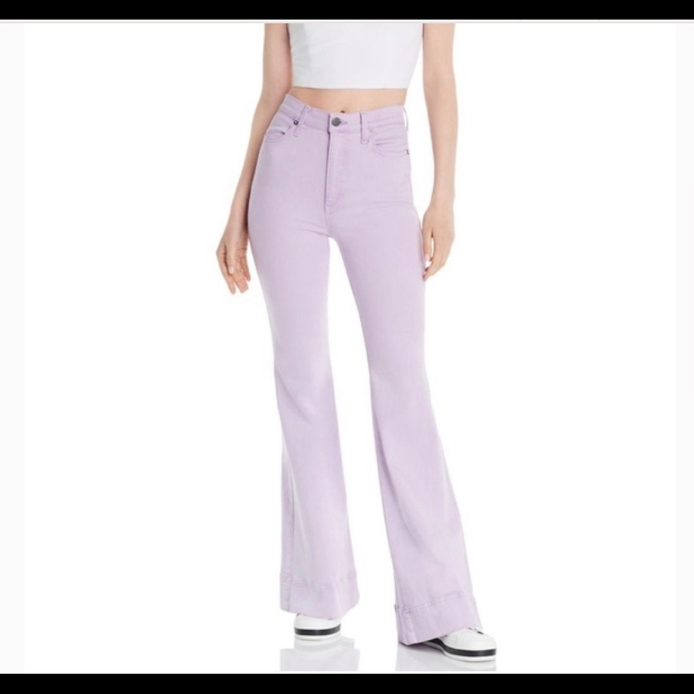 Alice + Olivia Beautiful High Rise Flared Jeans In Orchid
